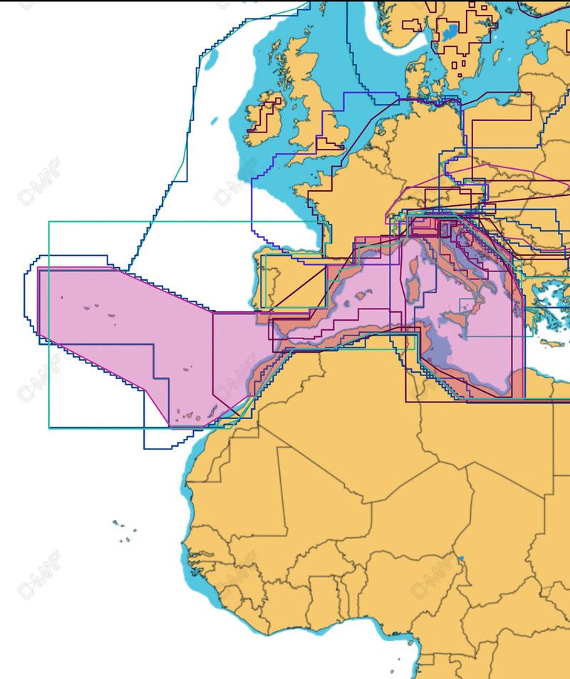 C-Map of South-West Europe coasts