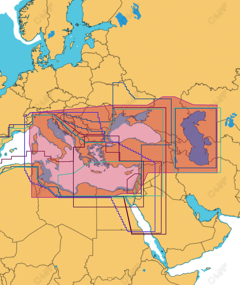 C-Map of East Mediter, Black Caspian Seas