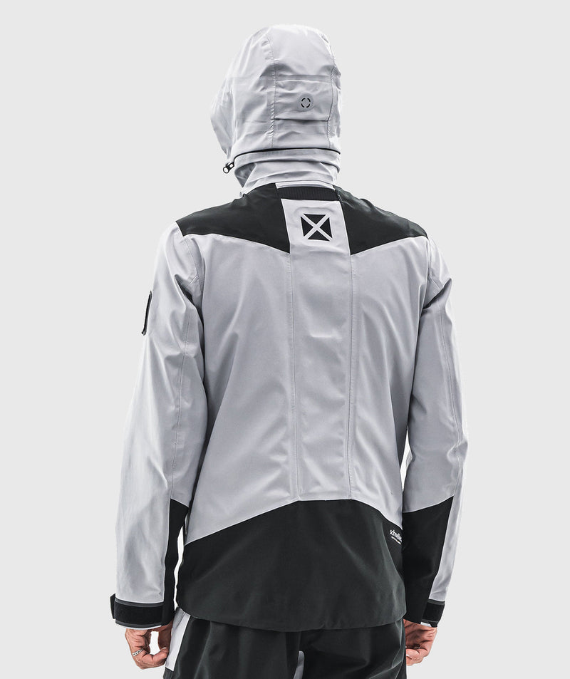 backside view of the Open Ocean Jacket in grey